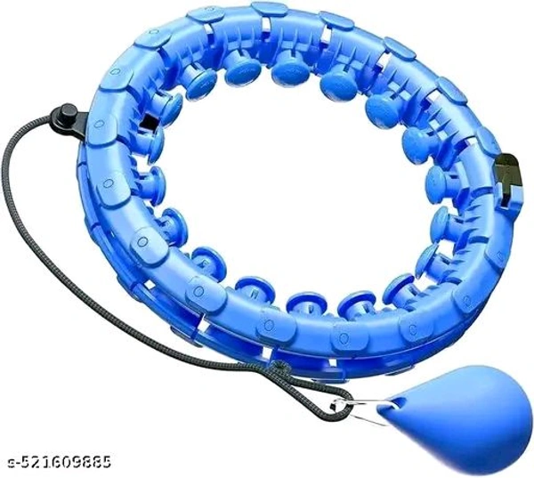 AAAventures Weighted Hula Circle with 24 Links (52 ) for Adults Weight Loss,  Fitness Hoop Plus Size, for Women Smart Exercise Equipment - (Multicolour) 
