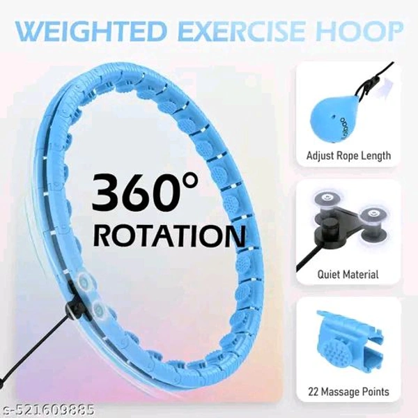 AAAventures Weighted Hula Circle with 24 Links (52 ) for Adults Weight Loss,  Fitness Hoop Plus Size, for Women Smart Exercise Equipment - (Multicolour) 
