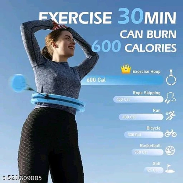 AAAventures Weighted Hula Circle with 24 Links (52 ) for Adults Weight Loss,  Fitness Hoop Plus Size, for Women Smart Exercise Equipment - (Multicolour) 
