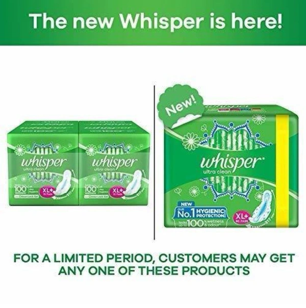 Whisper Ultra Soft Sanitary Napkin XL With Wings, 60 N