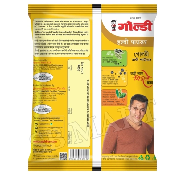 Goldiee Haldi Powder 200gm MRP:76 (10N)