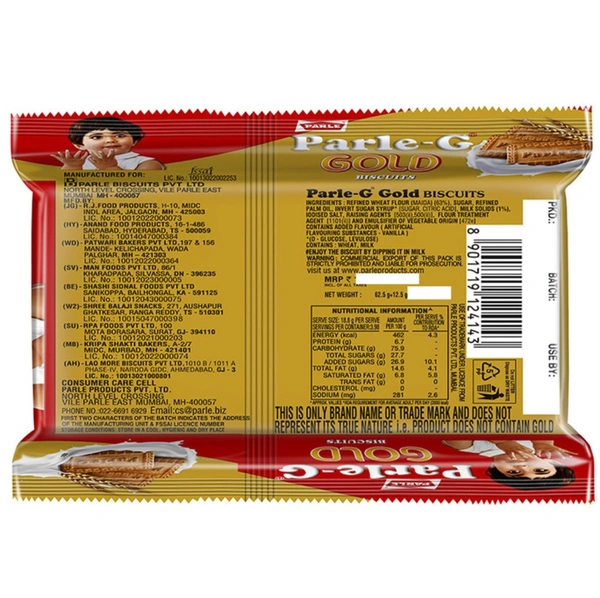 Parle G Gold Biscuit (62.5 + 12.5) g (12N)