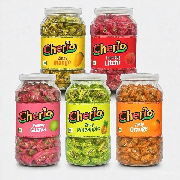 Cherio Candy Jar ( Guava, Pineapple, Litchi,Orange, Mango) 205 N
(3.8 g each) 