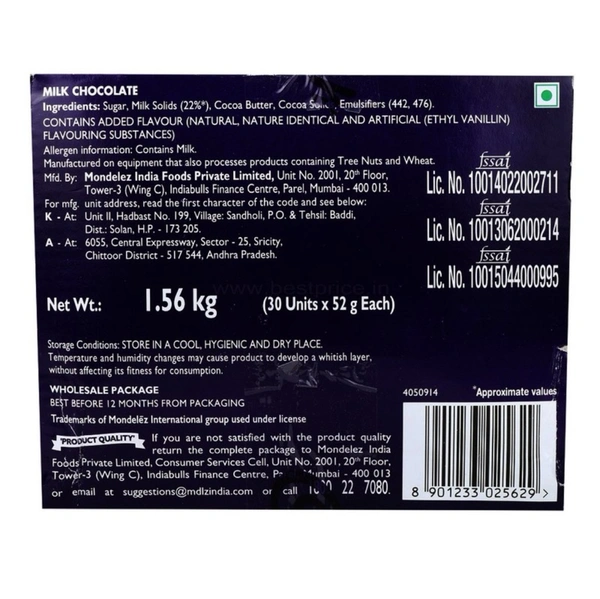 Cadbury Dairy Milk 30 N (54 g Each)