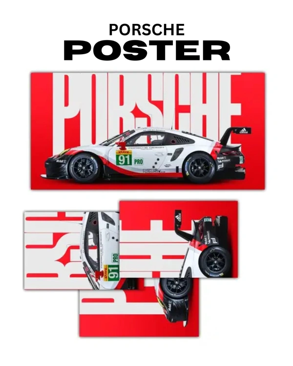 PORSCHE CAR POSTER - 12 X 18 inches