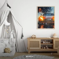 gearshift.ind  ACRYLIC CUSTOM CAR DRL WALL ART  - 40x50cm