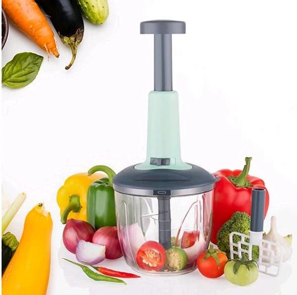 Real  PUSH CHOPPER WITH BLENDER 1200 ML 2 IN 1 WITH 6 SHARP BLADE - 600ML