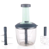Real  PUSH CHOPPER WITH BLENDER 1200 ML 2 IN 1 WITH 6 SHARP BLADE - 600ML