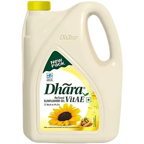  Dhara  Dhara Refined Sunflower Oil (5 L): 4.55 kg - 4.55 L