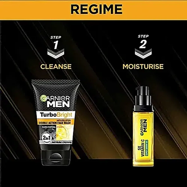  Garnier Men Turbo Bright Double Action Face Wash: 100 g - 100 g