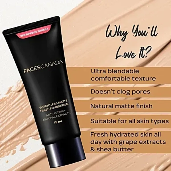  Faces Canada Faces Canada Matte Finish Foundation - Ivory 02: 15 ml - 15ml