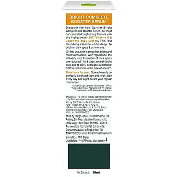 Garnier  Garnier Bright Complete 30x Vitamin C Booster Face Serum: 15 ml - 15ml