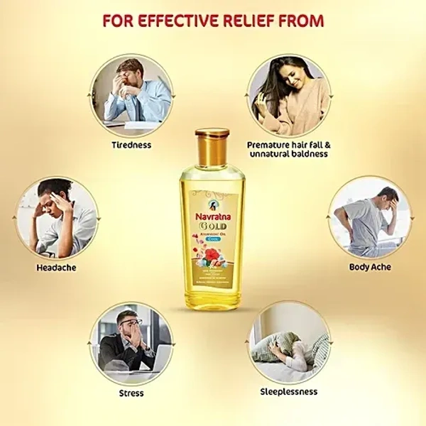  Navratna Gold Ayurvedic Oil: 300 ml - 300ml