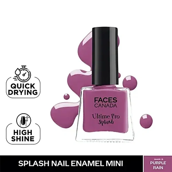  Faces Canada Splash Nail Enamel - Purple Rain 19: 8 ml - 8ml