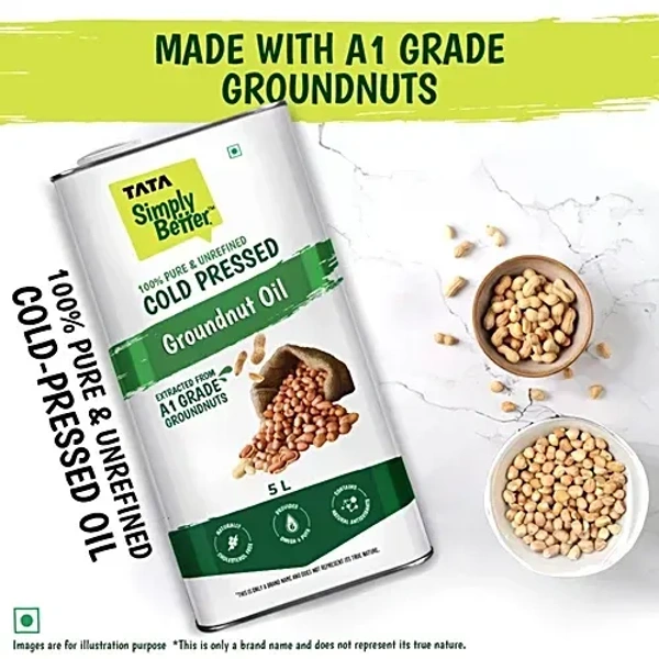 Tata Simply Better Cold Pressed Groundnut Oil (5 Liter ): 4.55 kg - 5L