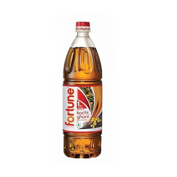  Fortune Fortune Kachi Ghani Mustard Oil Bottle (1 L): 910 g - 1L