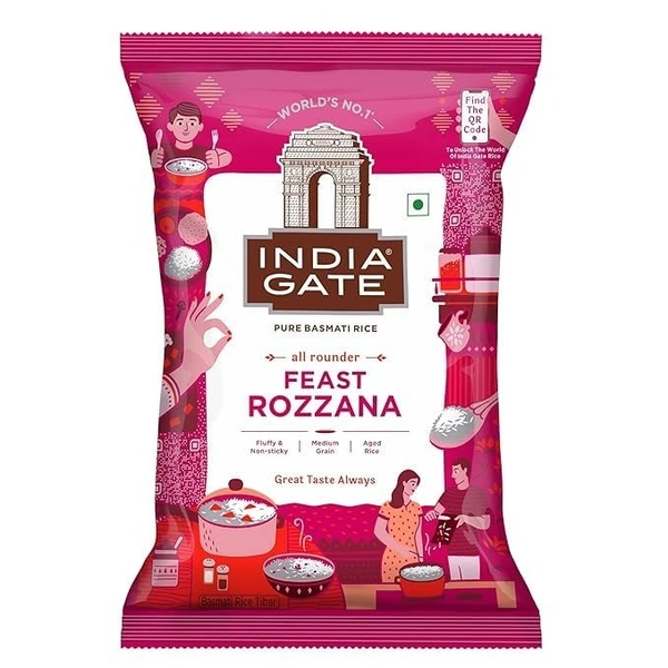  India Gate India Gate Pure Basmati Rice Feast Rozzana: 5 kg - 5kg