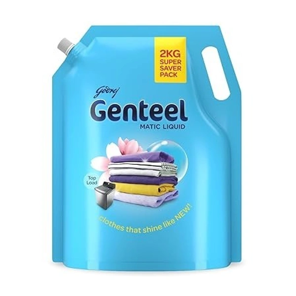  Genteel Godrej Genteel Matic Liquid Detergent Top Load Pouch: 2 kg - 2kg