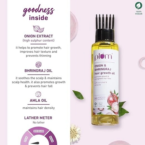 Plum Onion & Bhringraj Hair Growth Oil: 100 ml - 100ml