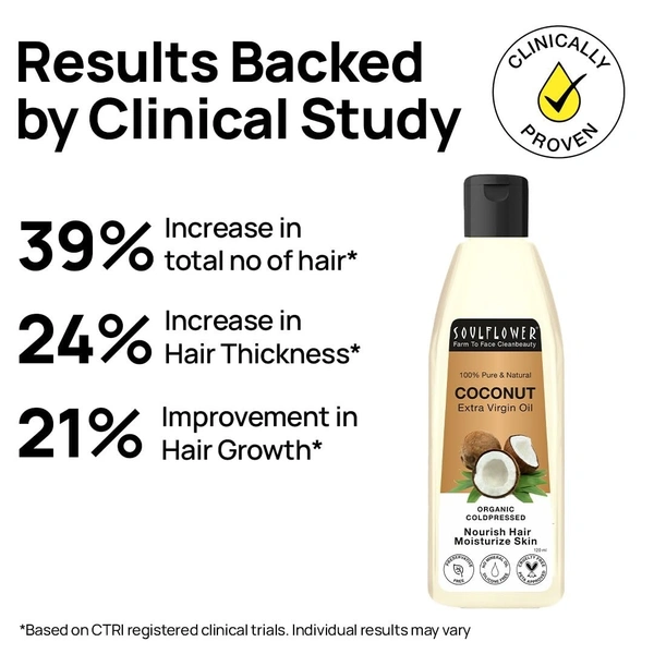  Soulflower Cold Pressed Coconut Extra Virgin Oil: 120 ml - 120ml