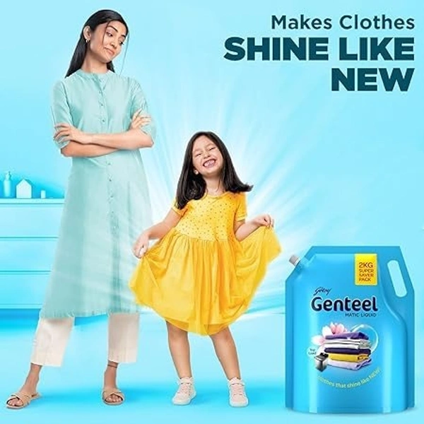 Genteel Godrej Genteel Matic Liquid Detergent Top Load Pouch: 2 kg - 2kg
