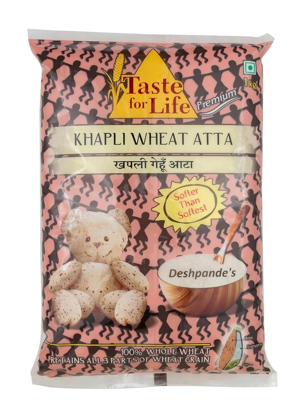 Taste For Life Premium Khapli Wheat Atta: 1 kg - 1kg