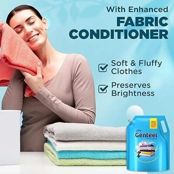  Genteel Godrej Genteel Matic Liquid Detergent Top Load Pouch: 2 kg - 2kg