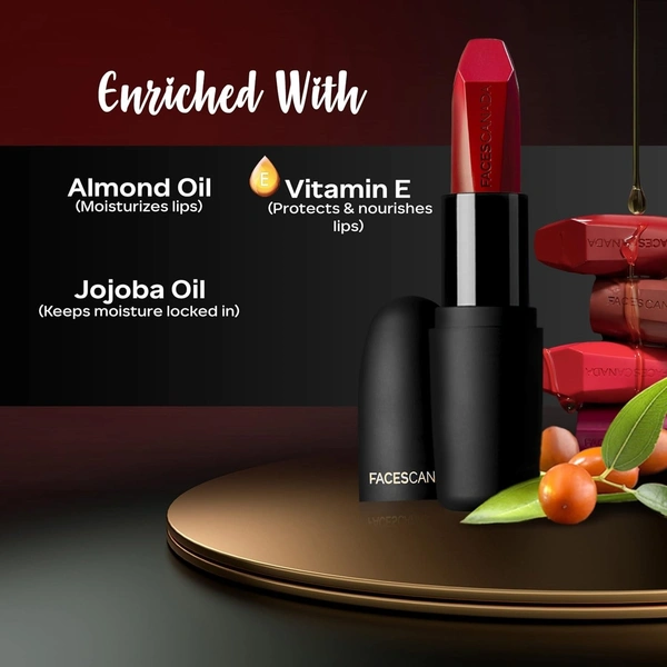  Faces Canada Matte Finish Lipstick - Hot Plum 24: 4 g - 4g