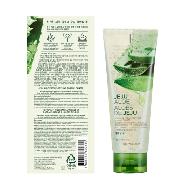  The Face Shop Jeju Aloe Fresh Soothing Foam Cleanser: 150 ml - 150ml