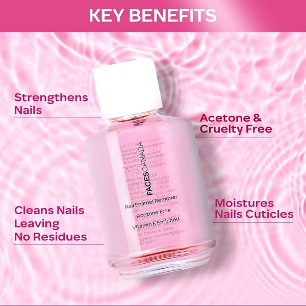  Faces Canada Faces Canada Nail Enamel Remover Transparent: 30 ml - 30ml