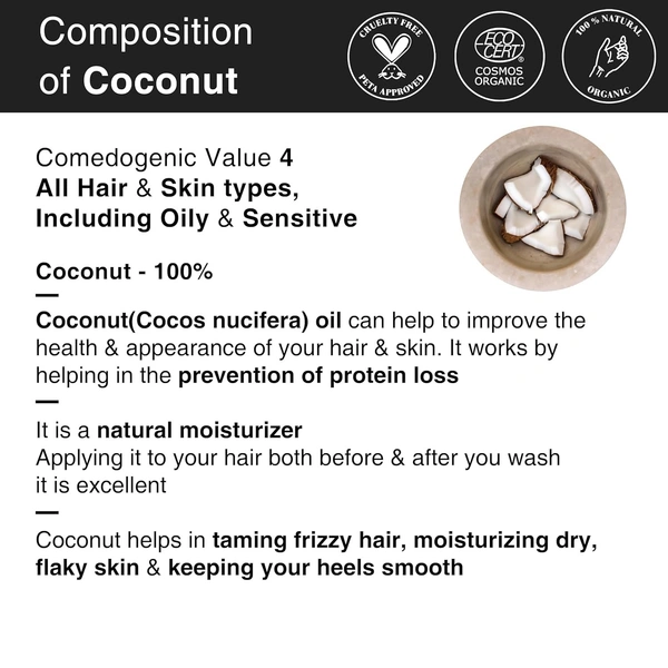  Soulflower Cold Pressed Coconut Extra Virgin Oil: 120 ml - 120ml