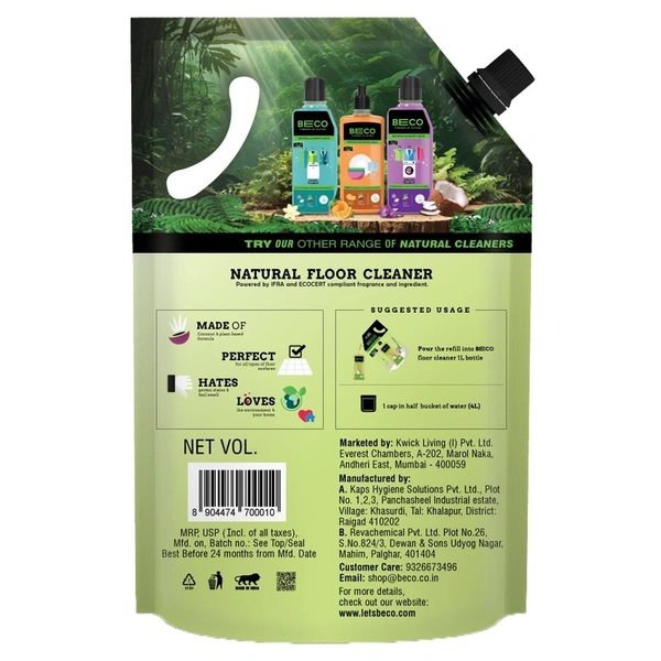  Beco Natural Floor Cleaner Liquid: 2 L - 2l