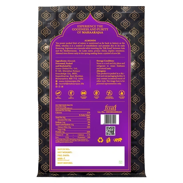 Mahaa Rajaa Majestic Almonds: 454 g - 450g