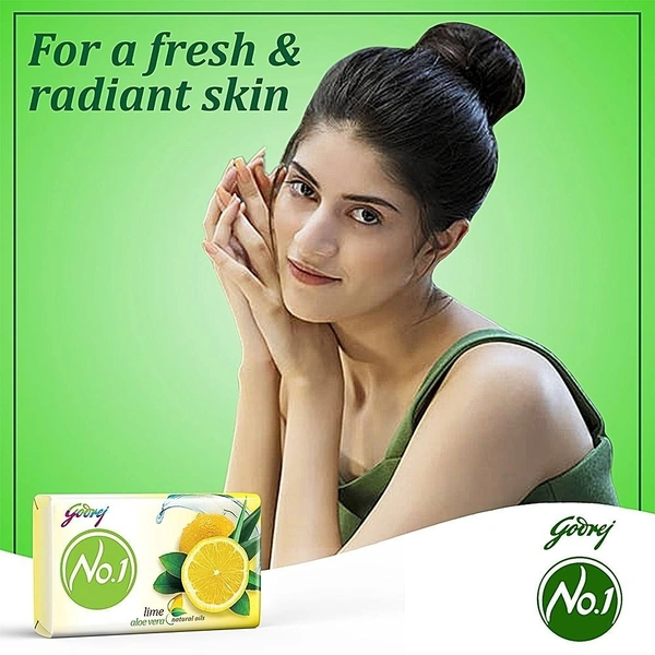 Godrej No. 1 Lime & Aloe Vera Soap: 3x150 g - 3x150 g
