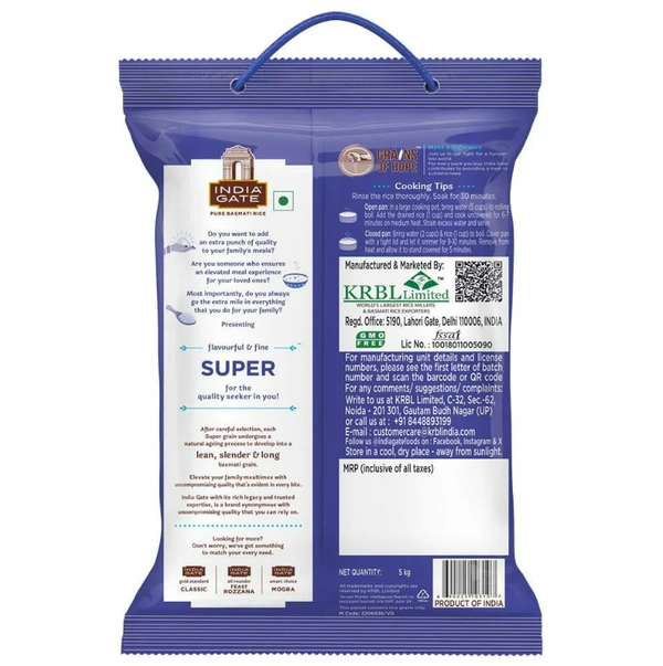 India Gate Super Basmati Rice  - 5kg