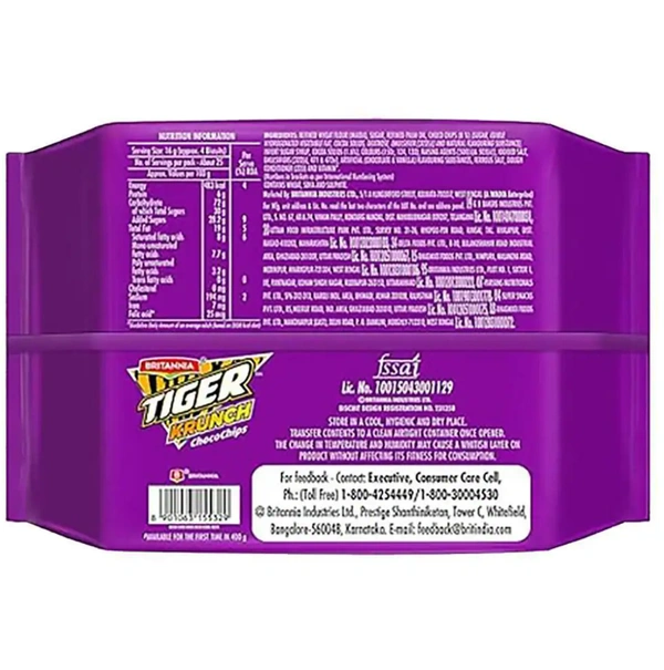 Britannia Tiger Krunch Choco Chip Cookies  - 400grams