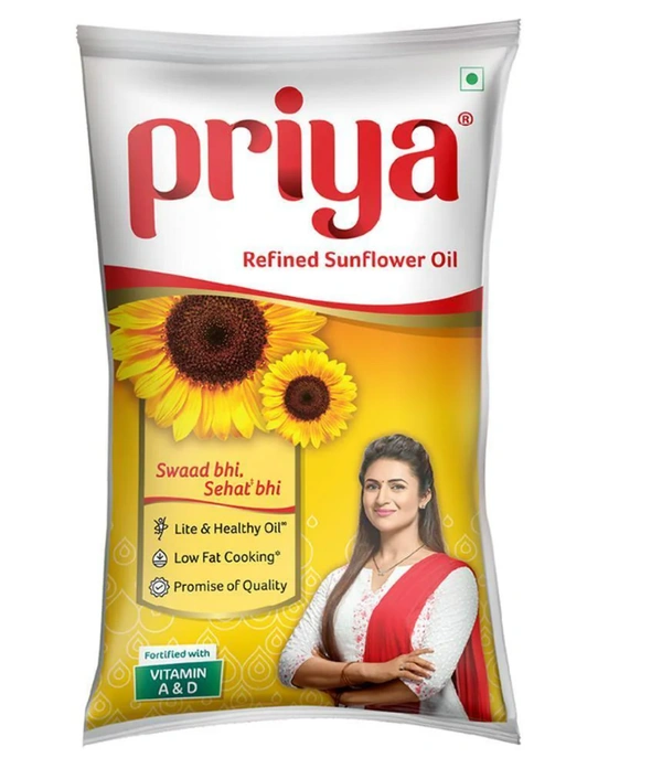 Priya Fortified Refined Sunflower Oil  - 1L