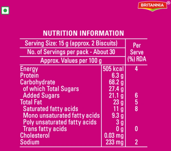  Britannia Britannia Good Day Fruit & Nut Cookies:  - 455grams