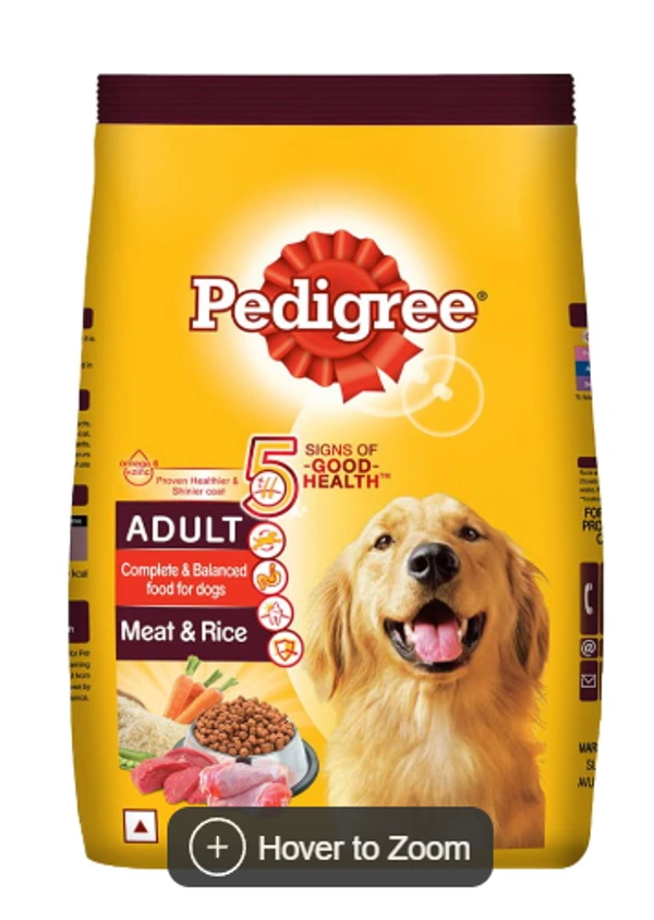  Pedigree Adult Dog Food - Meat & Rice:  - 10kg