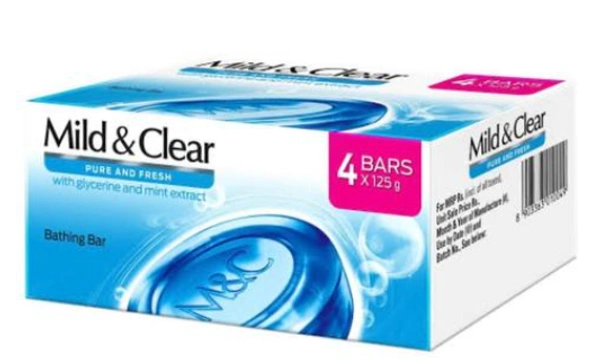  Mild & Clear  Mild & Clear Pure & Fresh Bathing Bar with Glycerine & Mint: 4x125 g - 4x125 g