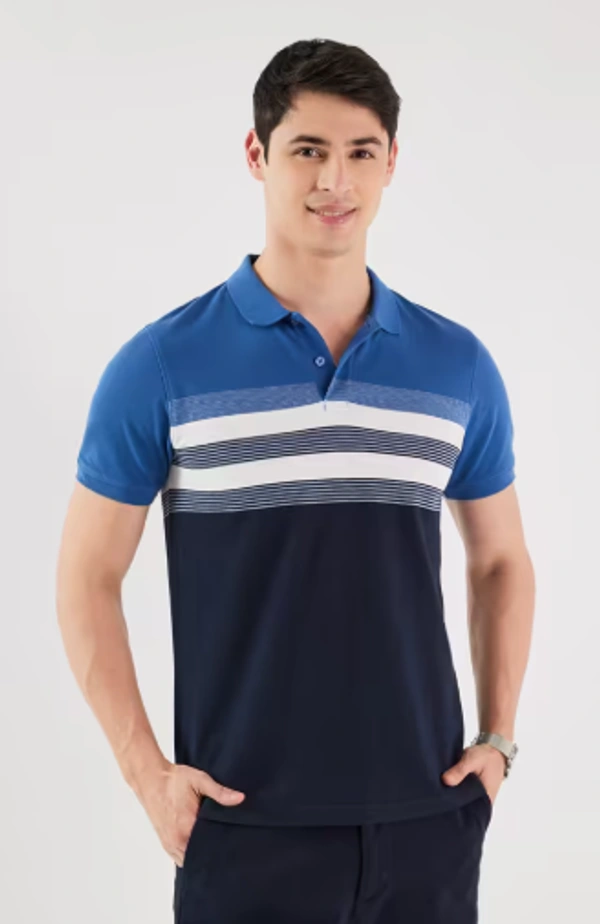 FRATINI Stripes Blended Fabric Polo Men's T-Shirt - XXL