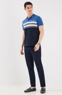 FRATINI Stripes Blended Fabric Polo Men's T-Shirt - XXL