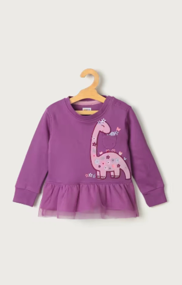 Karrot Solid Cotton Regular Fit Infant Girls Sweatshirt - 1-2 years