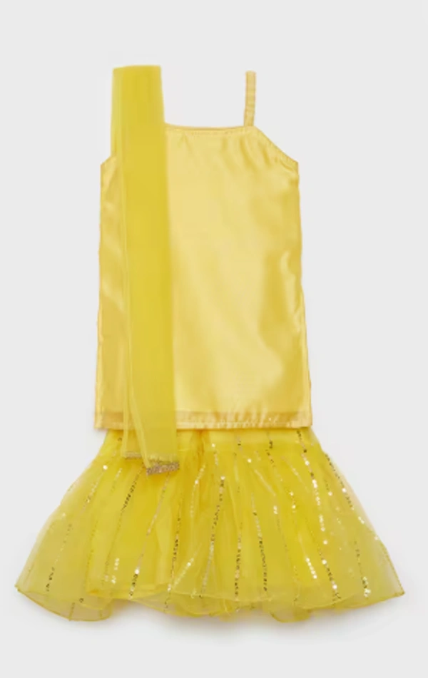 Karrot Solid Blended Fabric Girls Salwar Kurta Dupatta Set - 1-2 years