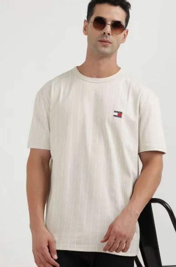 TOMMY HILFIGER Solid Cotton Round Neck Men's T-Shirt - XS