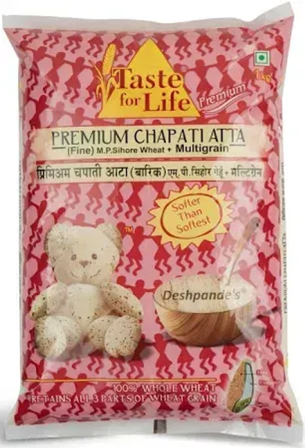  Taste For Life MP Sihore Wheat + Multigrain Atta: 1 kg - 1kg