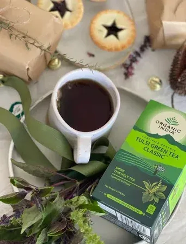 Organic India Tulsi Green Tea - Classic: 25 Tea-Bags - 25 Tea-Bags