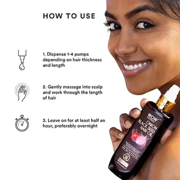 WOW Skin Science WOW Onion Black Seed Hair Oil: 200 ml - 200ml