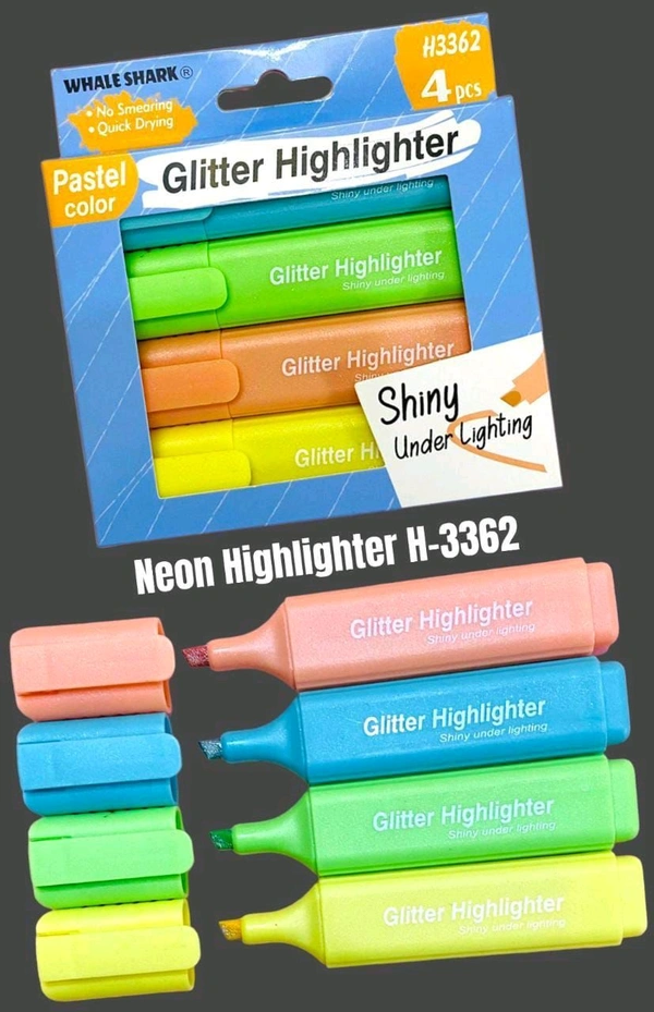  Neon 6pcs  Glitter Highlighter 