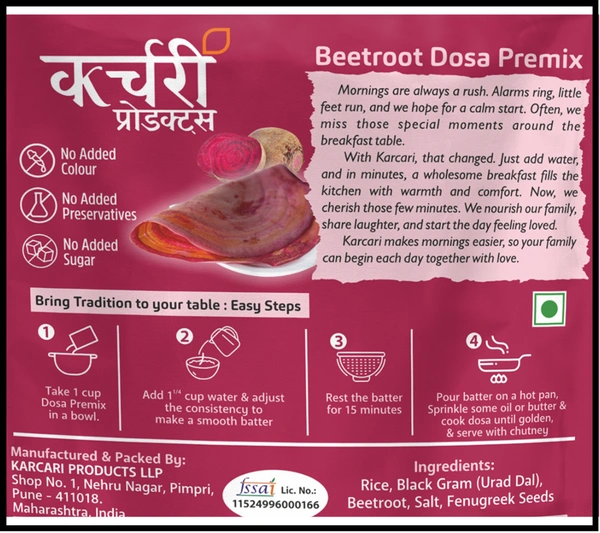 Beetroot Dosa - Natural Nutrition